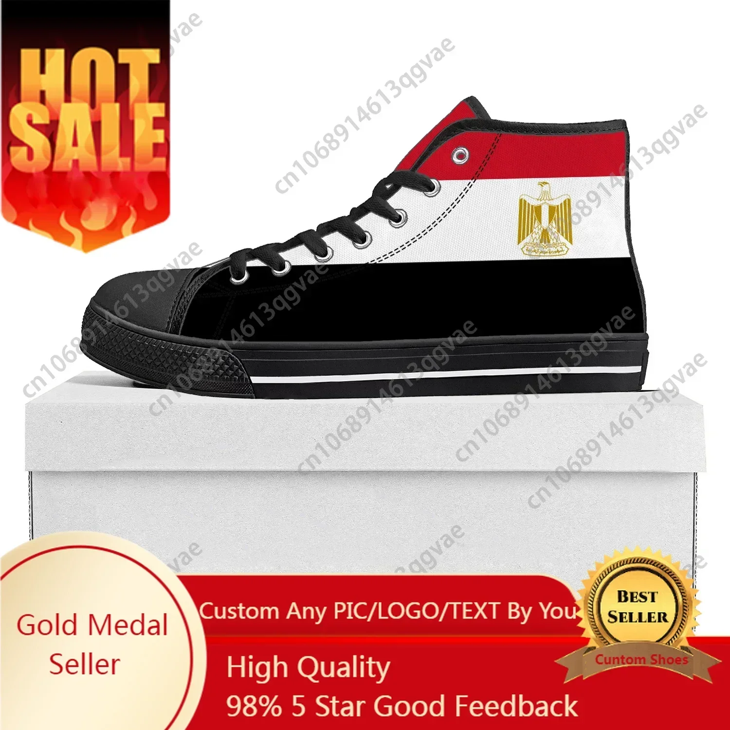 Women Shoes Egypt - Egyptian Flag High Top Sneakers Mens
