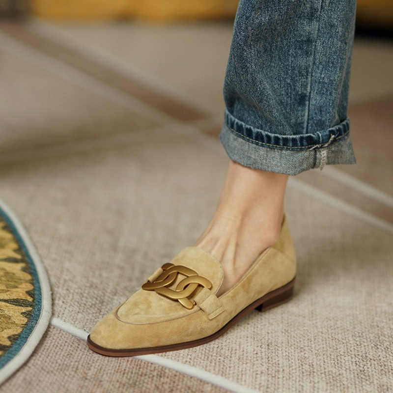 Women Shoes Loafers - Suede Leather Women Loafers Spring/Autumn Low