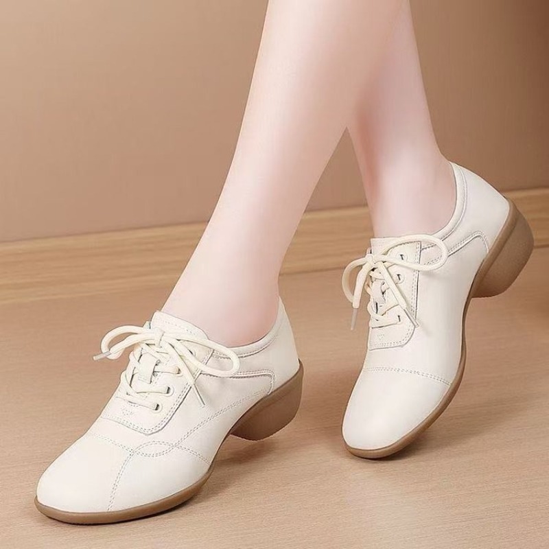 Women Shoes Sneakers - Women Low Heel Dance Sneakers Lace‑Up