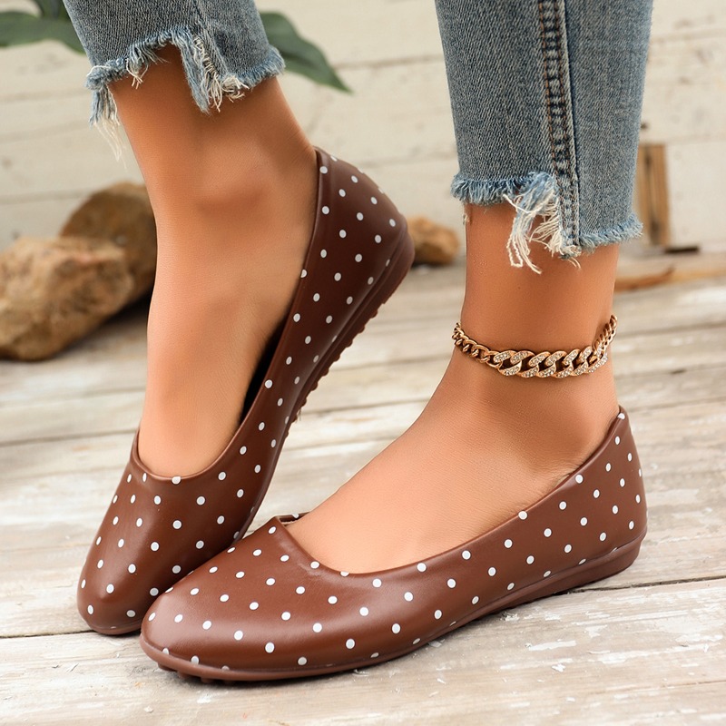 Ladies White Polka Dot Flats R - огляд і ціна Women Shoes Loafers