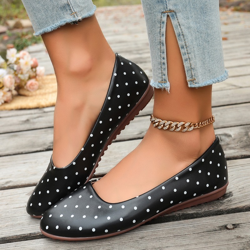 Ladies White Polka Dot Flats R - огляд і ціна Women Shoes Loafers